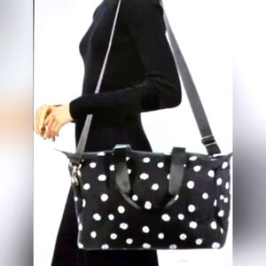 Alice + Olivia Daisy Floral  Duffel Bag Black Stacy Bendet Travel